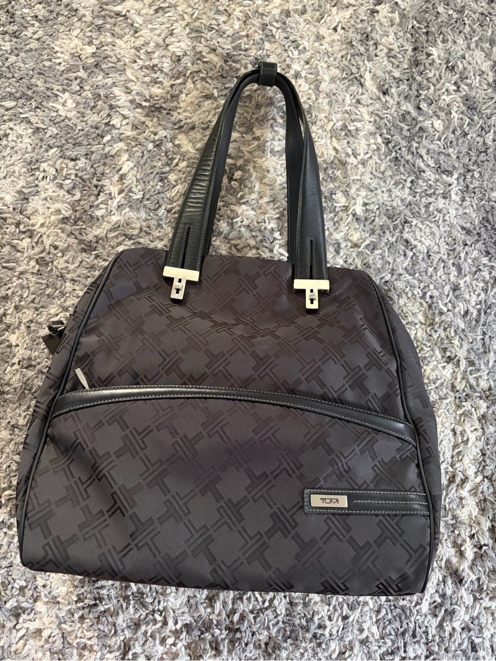 TUMI monogram black travel tote bag
